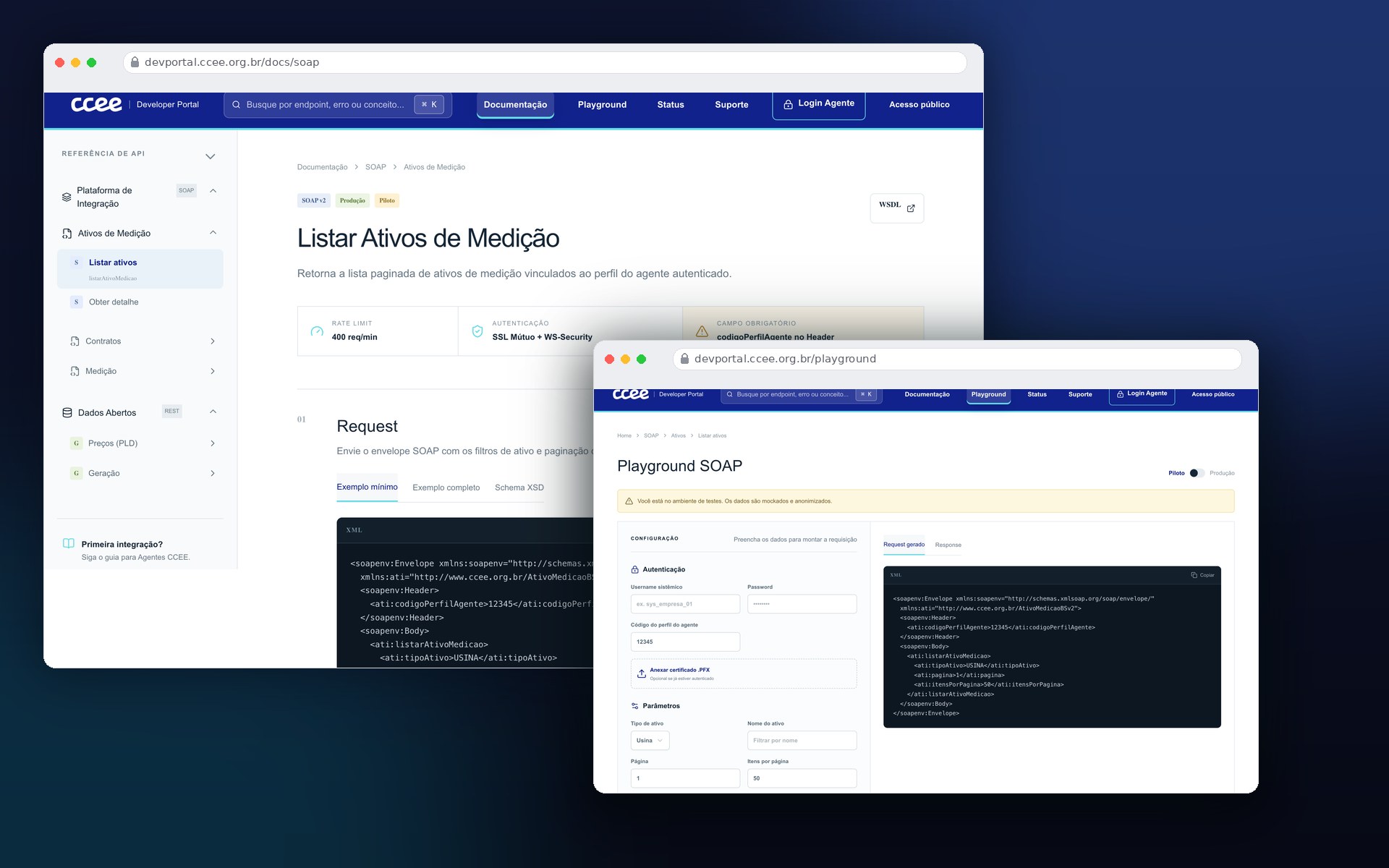 Unified DevPortal documentation and SOAP playground