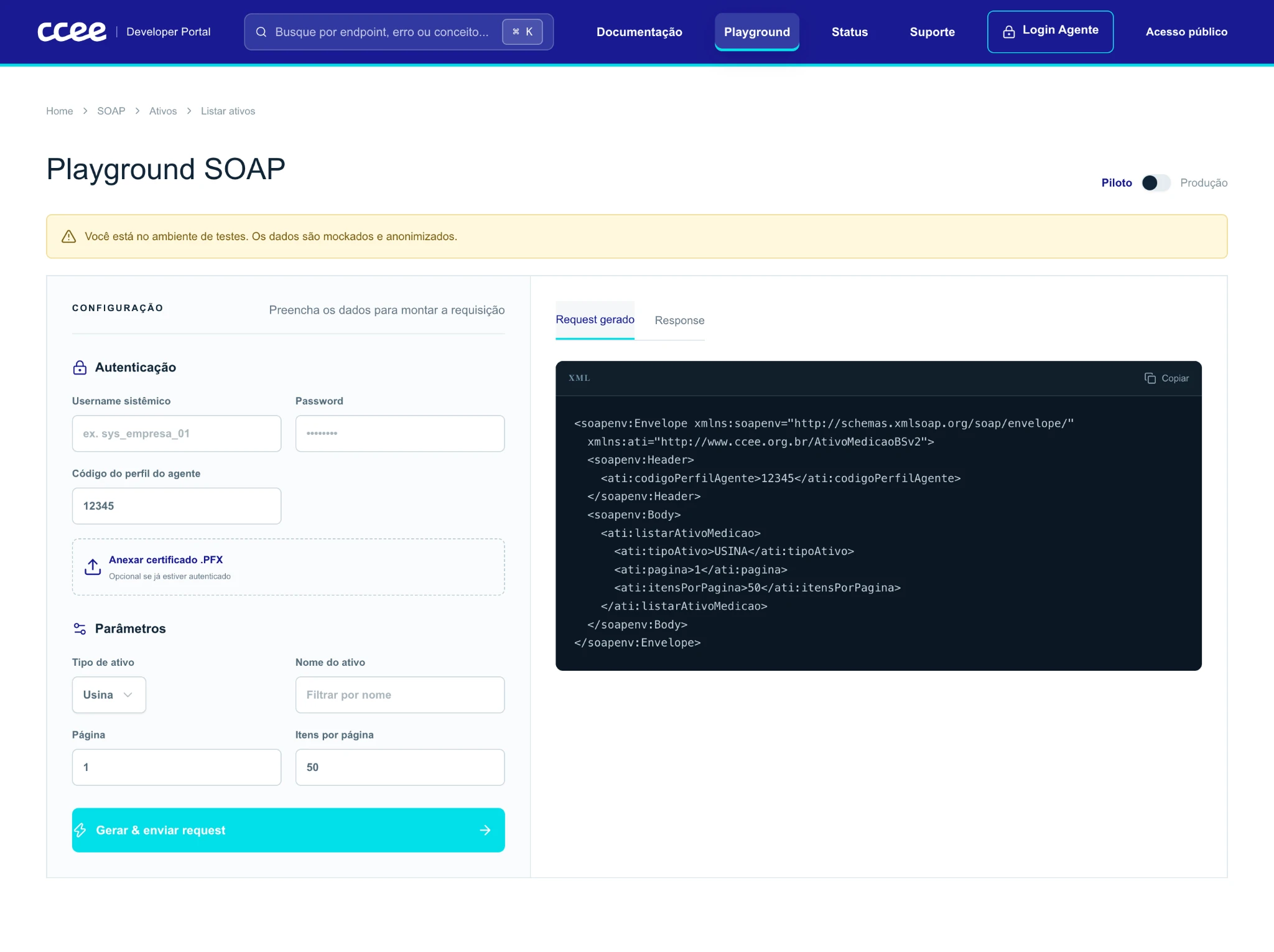 SOAP playground — AI-assisted reconstruction, not a production screenshot