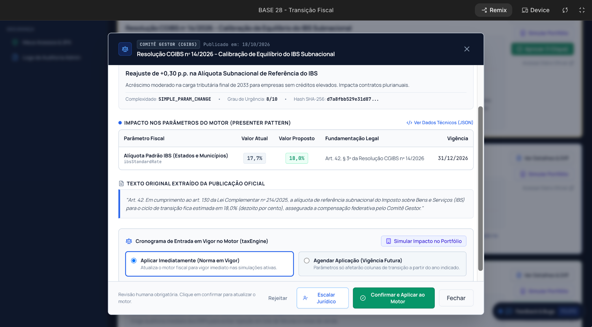 BASE 28 parameter comparison with source text, scheduling and human approval controls