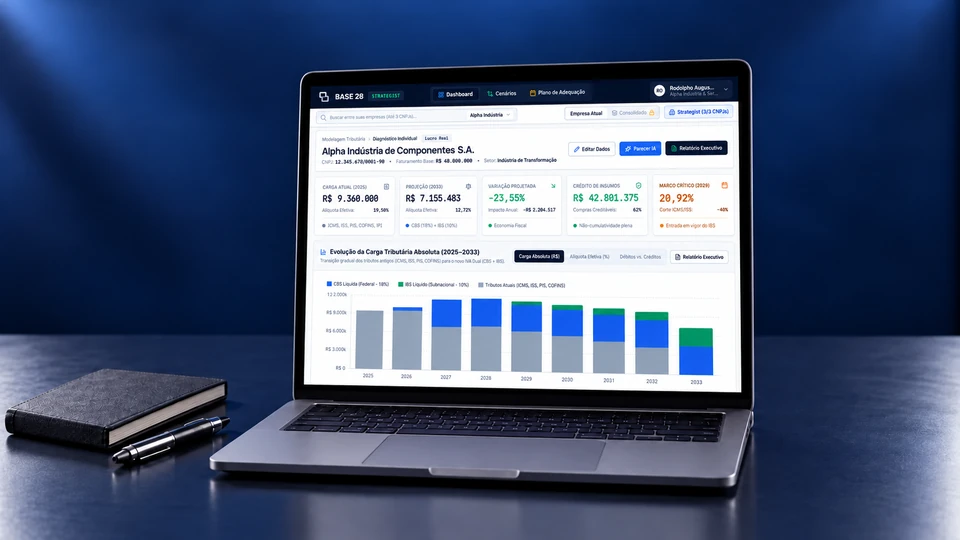 BASE 28 dashboard, landing page and design system presented in a studio mockup